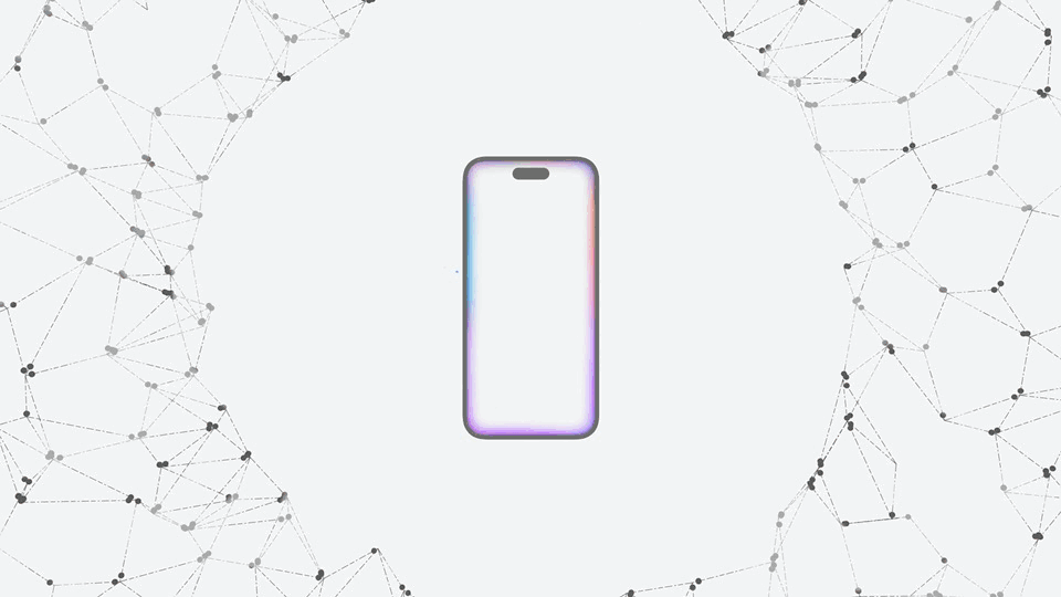 Animation showing Apple Intelligence on iPhone
