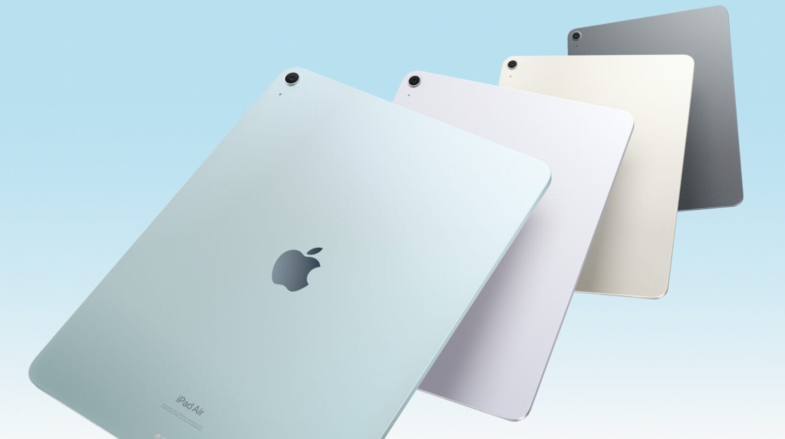 The 2024 iPad Air lineup comes in two new colors, blue and purple, in addition to silver and space gray.