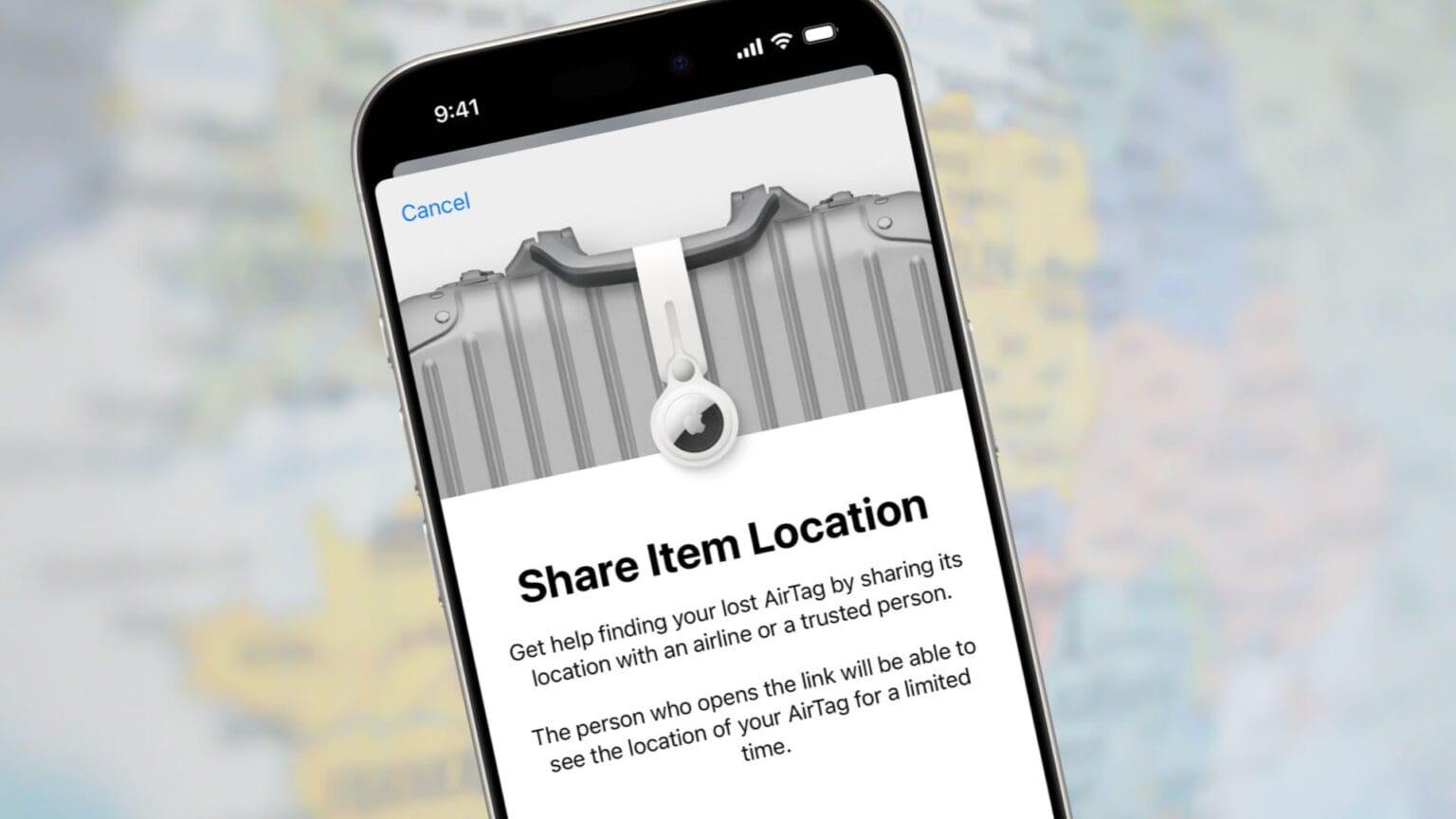 Find lost luggage by sharing your AirTag location with your airline