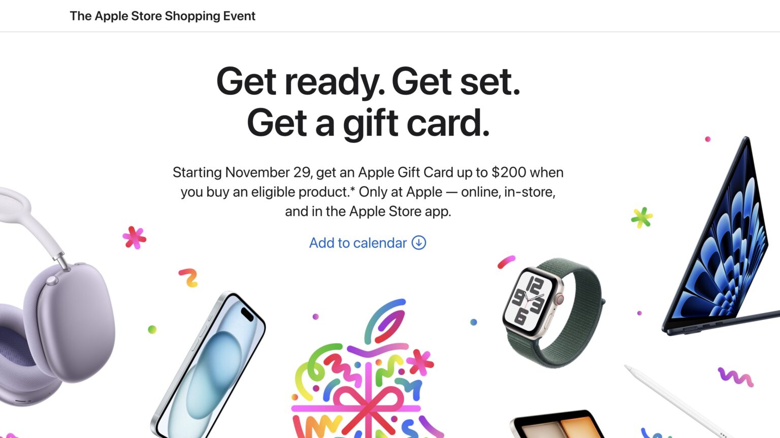 Apple Black Friday Shopping Event starts November 29.