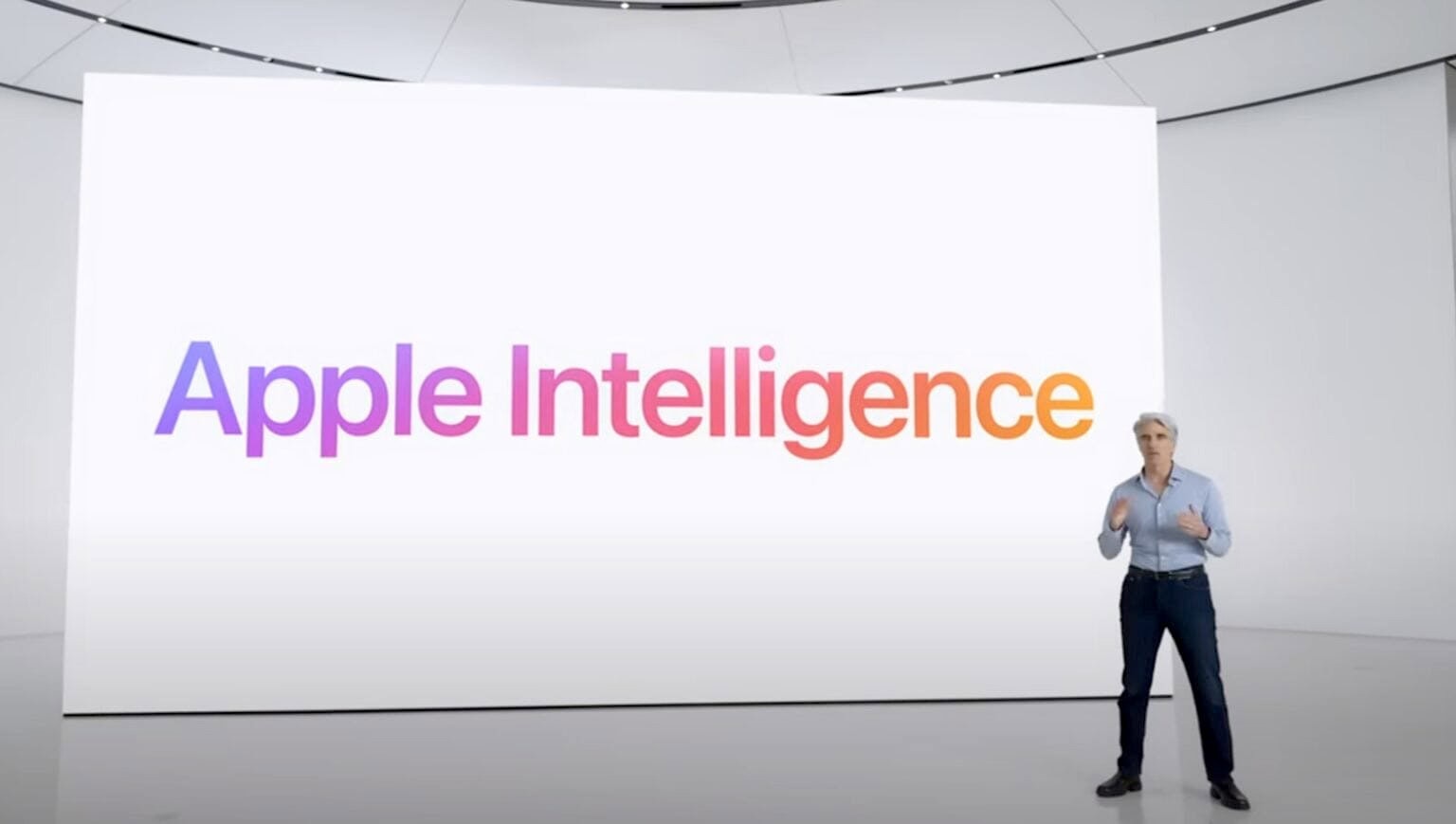 Screenshot of Apple introducing Apple Intelligence during the WWDC24 keynote.