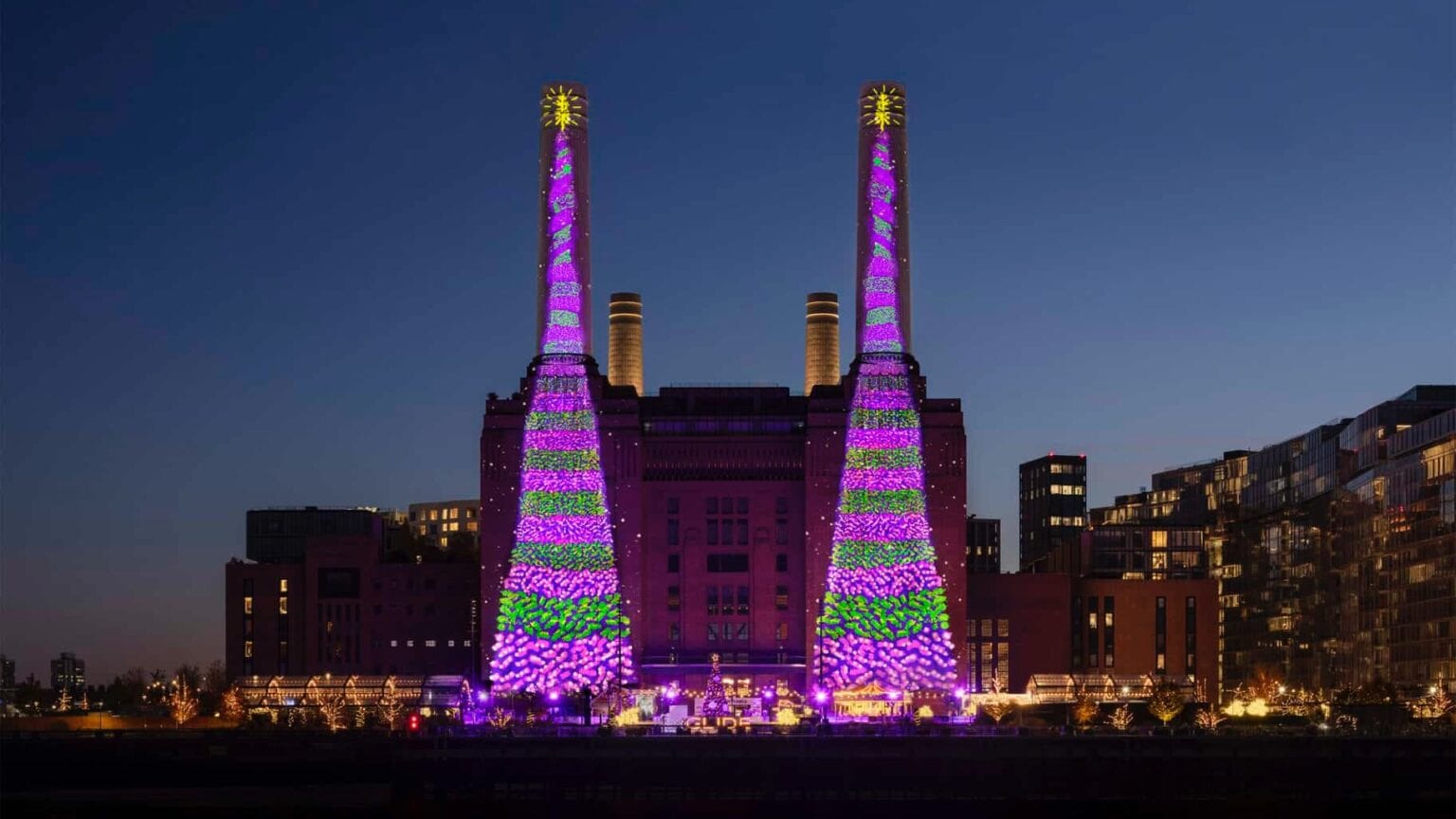 London's Battersea Power Station transformed for Christmas with giant 'Drawn on iPad' animation