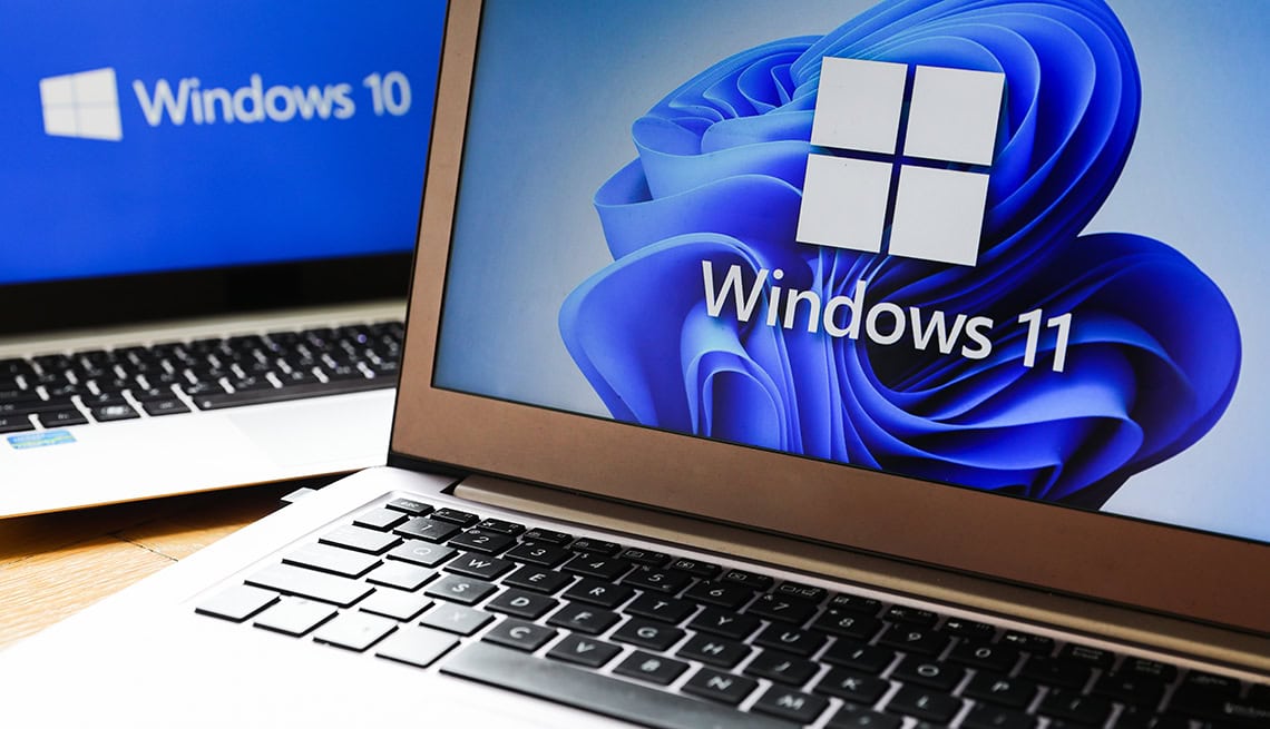 CdkeySales Windows 10 and Windows 11 logos on laptop screens