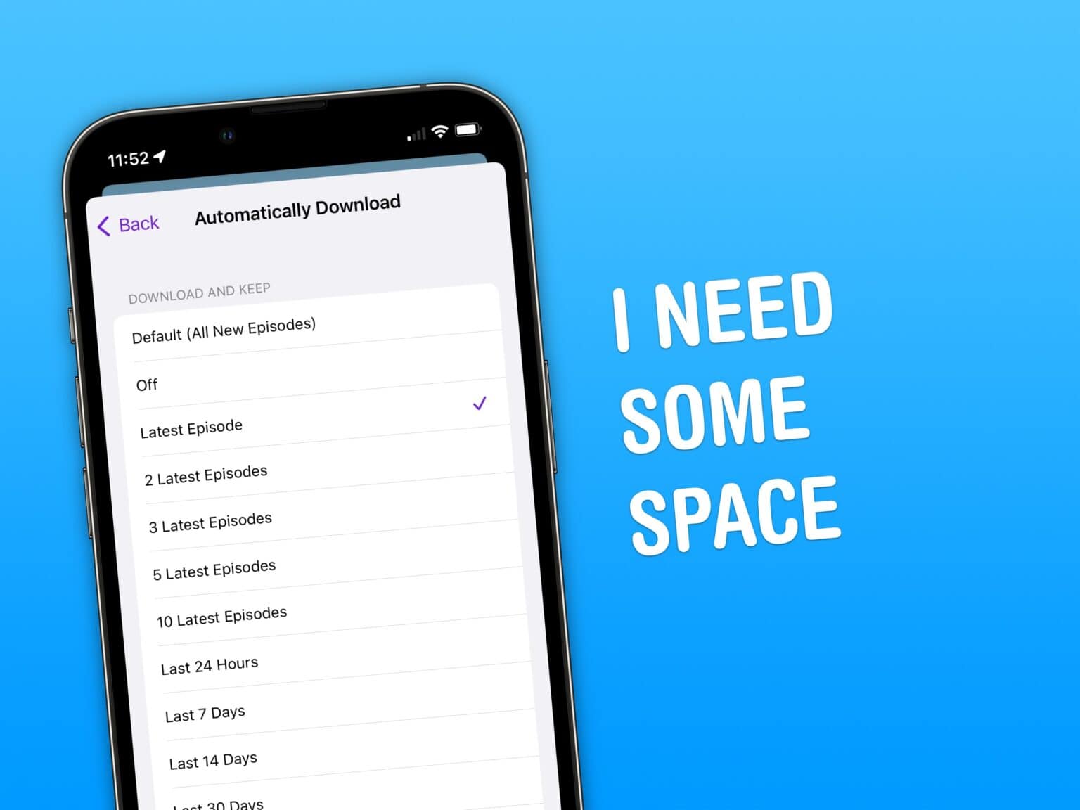 Clear up space with new Podcasts settings in iOS 15.5.