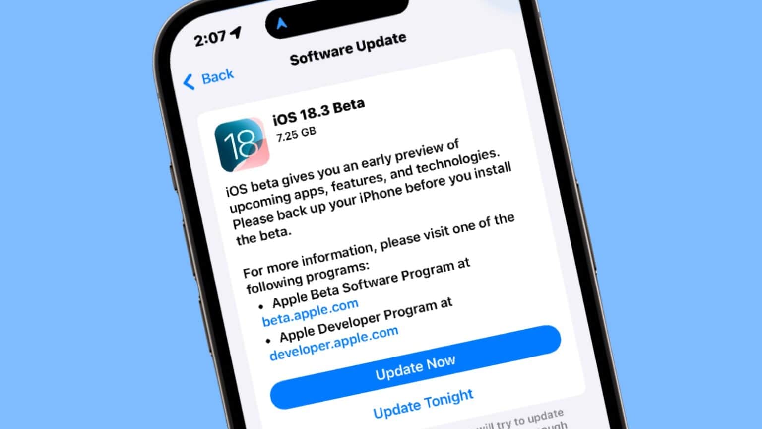 iOS 18.3 beta