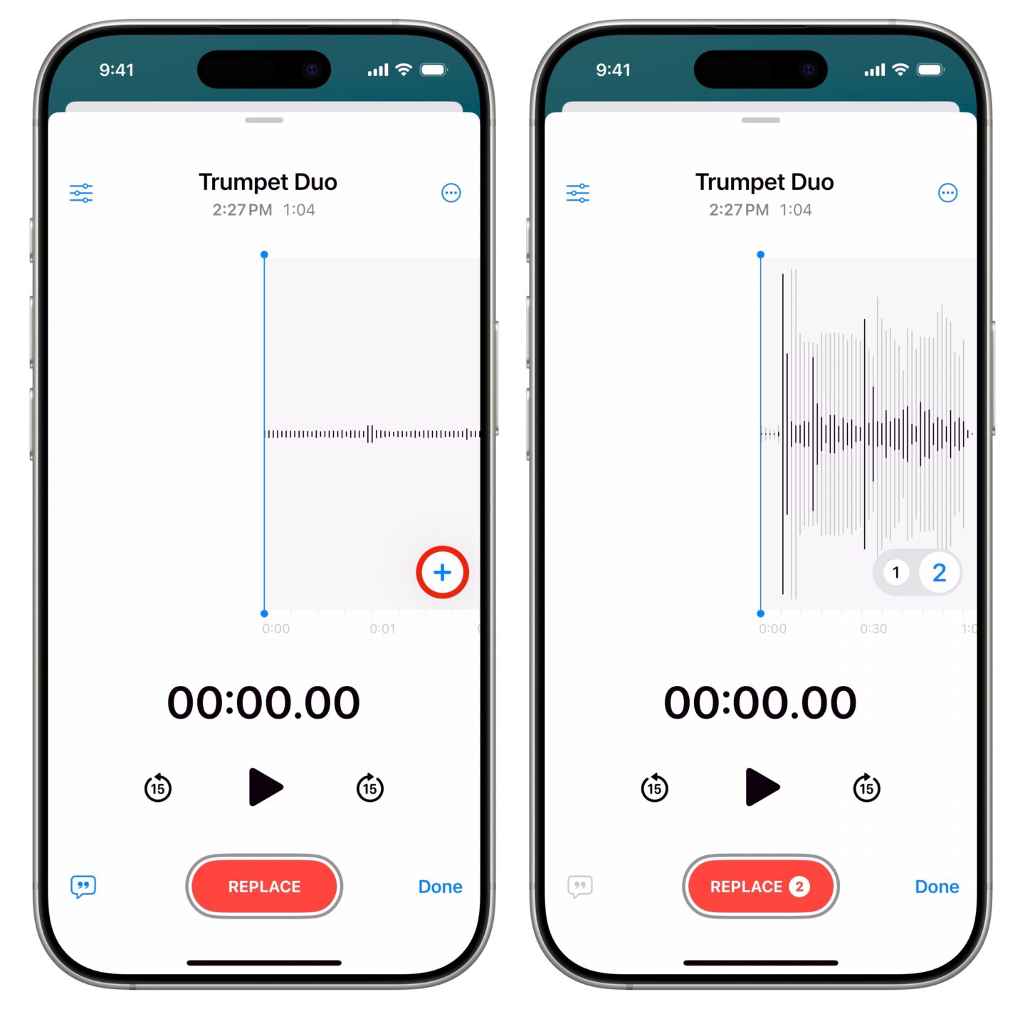 Recording a multi-track Voice Memo