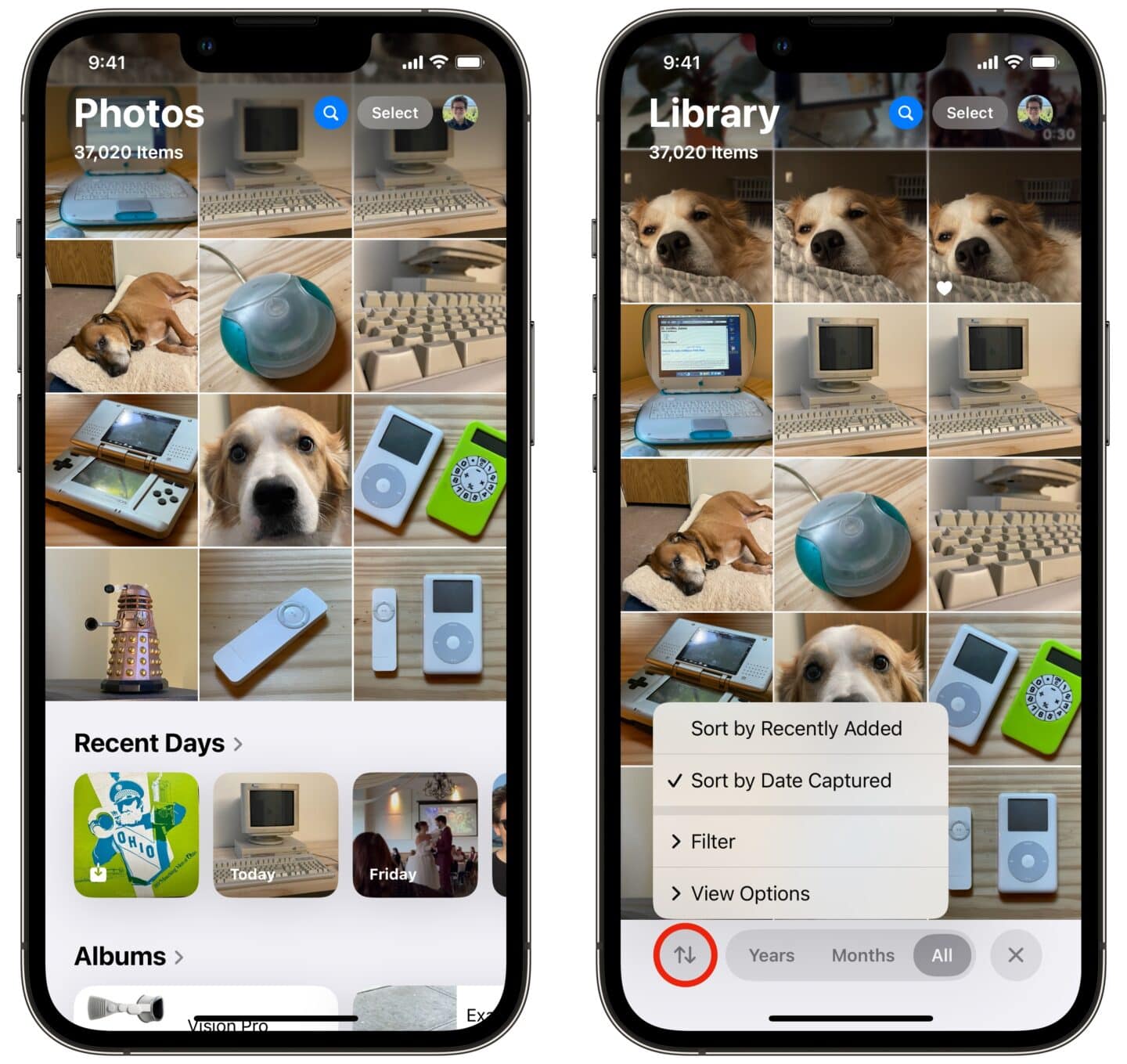 The new Photos app library in iOS 18