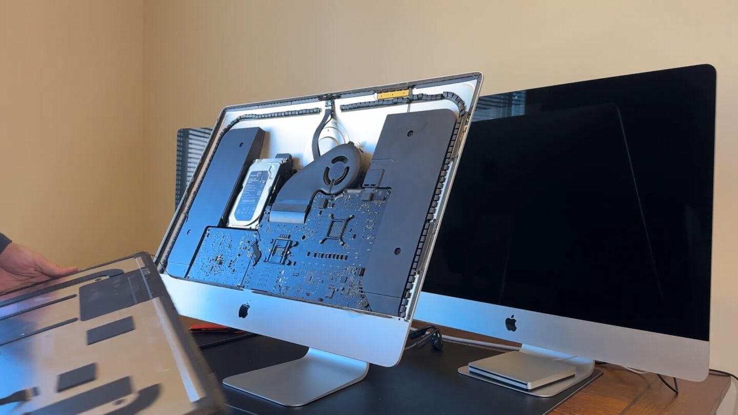 Removing a display from an iMac