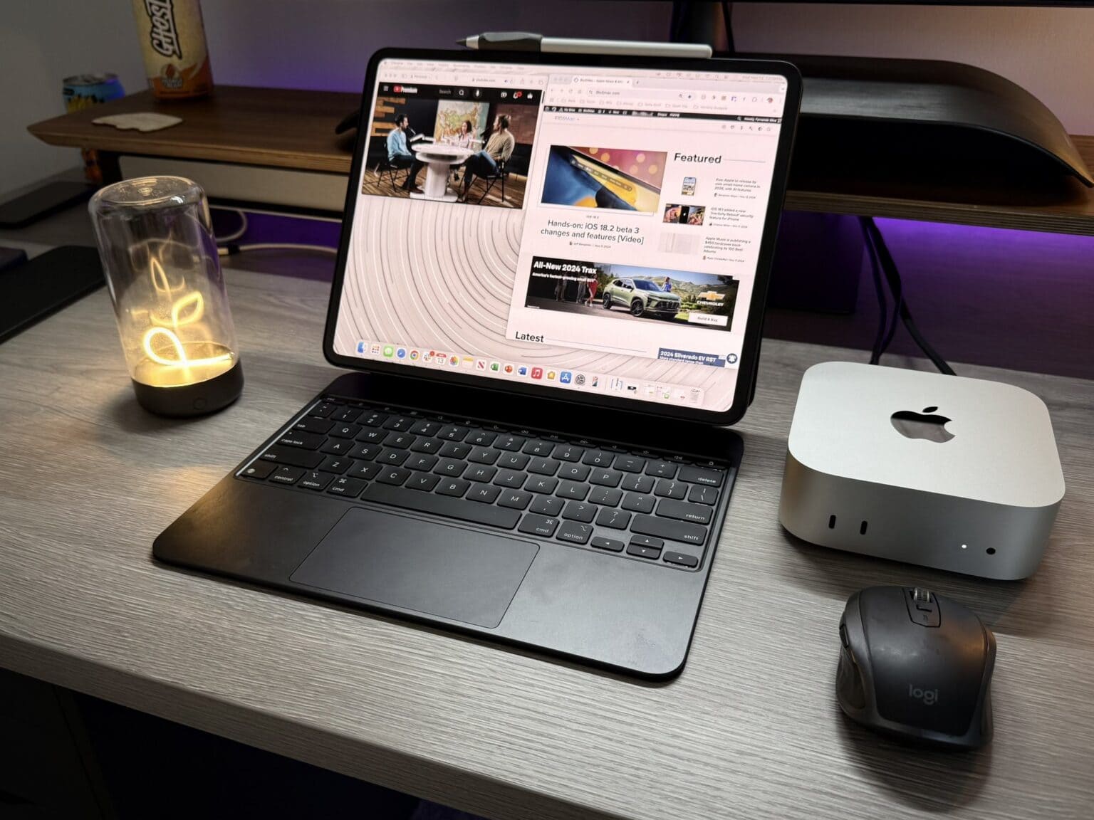 mobile M4 Mac mini with iPad display