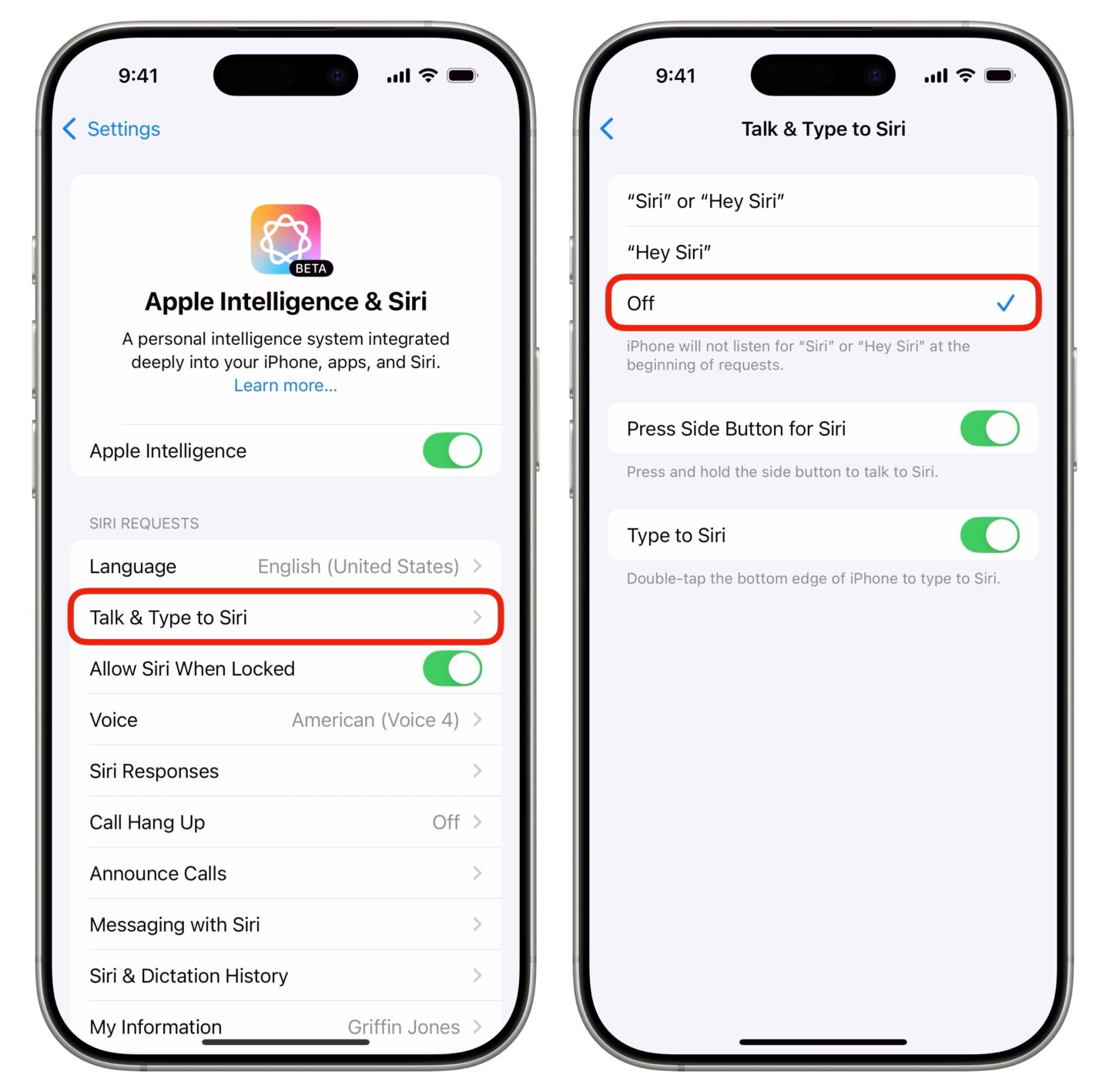 Screenshots show how to turn off “Hey Siri” on iPhone to save battery life