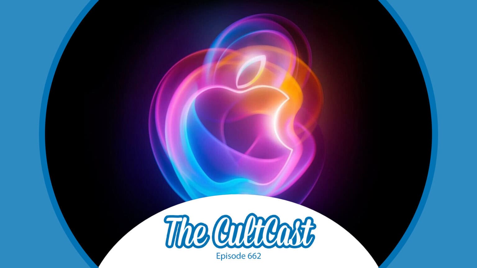 The CultCast logo, episode 662 - Apple It's Glowtime event invite artwork