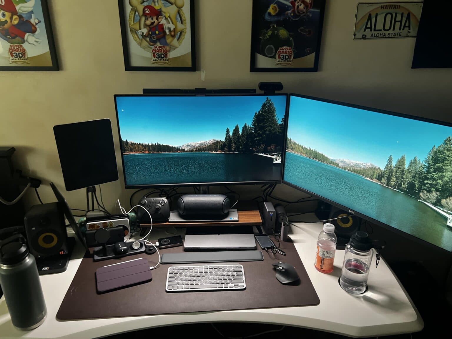 MacBook Pro setup with dual monitors